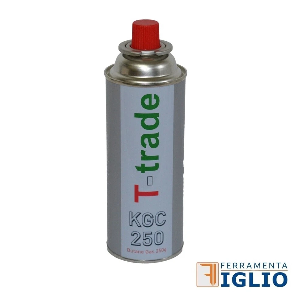 Bomboletta Butano Cartuccia Ricarica Fornello Gas Cucina Campeggio 250gr T-TRADE