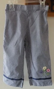Girl's HARTSTRINGS size 4 Navy Floral Capri Crop Pants Spring Summer Fall - Picture 1 of 5