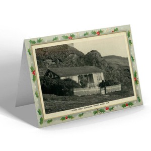 CHRISTMAS CARD Vintage Isle of Man - Florrie Ford's Bungalow, Niarbyl Beach