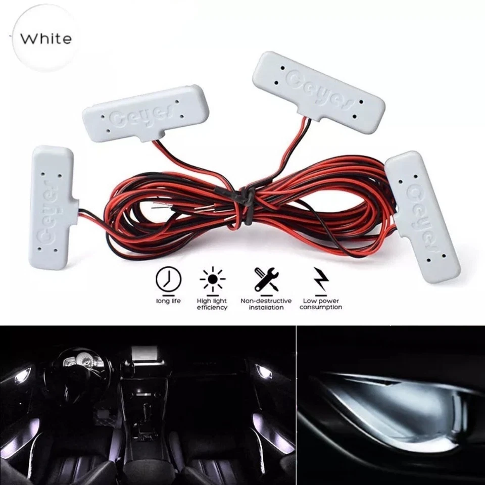 CEYES ILLUMINAZIONE LED INTERNI AUTO BIANCO MANIGLIA LUCI MANIGLIE ATMOSFERA AMBIENTE