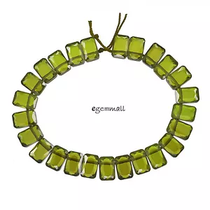 25 Cubic Zirconia Rectangle Cushion Side Drilled 6x9mm Olive Green #96151 - Picture 1 of 1