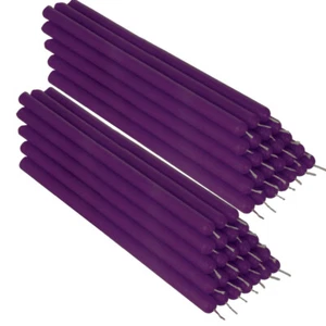 50x Violett Bienenwachs 21cm Tafelkerzen Ritualkerze Osterkerzen Farbig 36336 - Picture 1 of 1