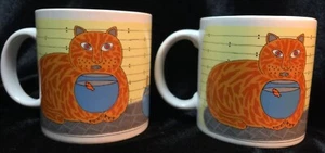 Taylor Ng Kaffeebecher Tasse Kitty Cat Tabby Fischschalen Japan Welse Paar - Bild 1 von 6
