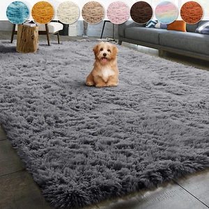 Fluffy Rugs Anti-Slip Large Shaggy Rug Super Soft Mat Living Room Bedroom Carpet - Picture 1 of 47