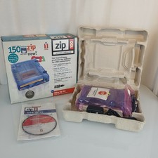 Iomega External USB Zip Drive Z100USB Blue With USB Cable Box And Software