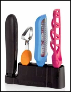 NEW Tupperware Click It Kitchen Tools 4pcs Set w/ Storage Block FREE SHIPPING!! - Picture 1 of 4