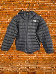 THE NORTH FACE 550 BLACK PUFFER COAT AGE 10 YEARS MEDIUM DOWN PADDED ZIP HOOD - Picture 1 of 10