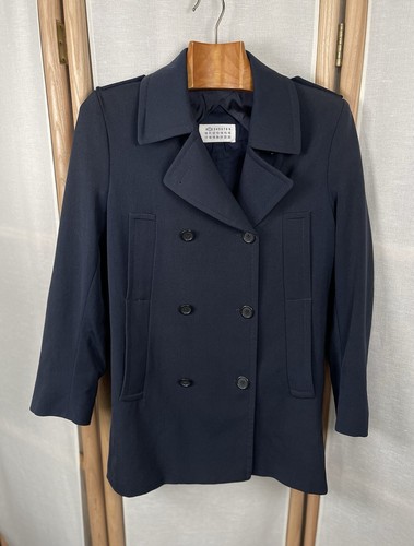 Cappotto lana blu navy Maison Margiela Paris taglia 1 IT 42 UK 32