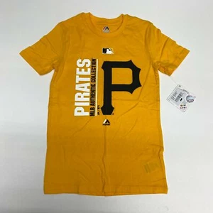 NWT MLB Pirates T Shirt Youth Small Short Sleeve Yellow Crew Neck Cotton - Picture 1 of 8