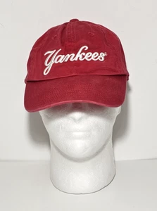 Vintage New York Yankees rot Adidas verstellbar Baseball Cap bestickt MLB Logo - Bild 1 von 12