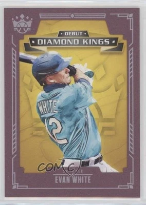 2021 Panini Diamond Kings Debut Plum Framed Evan White #DDK-SM Rookie RC - Image 1 of 2