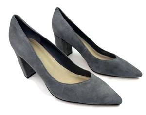 Zapato de vestir Marc Fisher para mujer Caitlin talla 7 gris gamuza tacón ancho puntiagudo - Imagen 1 de 8
