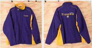 Vintage LSU Tigers Zip Polar Fleece Lined Embroidered Jacket Mens XL Red Oak - Bild 1 von 15