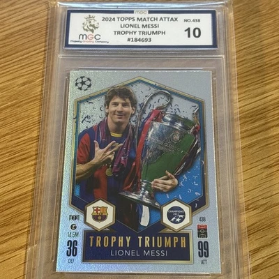 Topps Match Attax Trophy Triumph Lionel Messi Card #438 - MGC 10 Gem Mint - Image 1 of 3