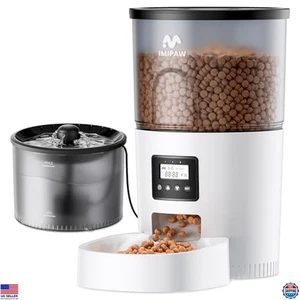 IMIPAW 3L Automatischer Katzenfutterautomat & Brunnen Kombi - Programmierbarer Spender - Bild 1 von 6