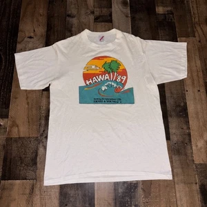 Vtg Hawaii ‘89 Travel Souvenir T-Shirt Single Stitch XL Ernst & Young Grunge - Picture 1 of 12
