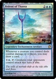 Magic The Gathering MTG BIDENT OF THASSA FOIL Theros Prerelease NM Near Mint - Image 1 of 1
