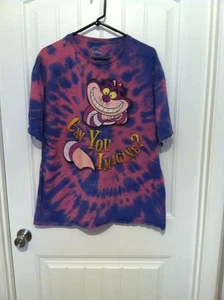 Camisa Disney Para Hombres 2X Púrpura Can You Imagine Cuello Redondo Gato de Cheshire Tie Dye - Imagen 1 de 4