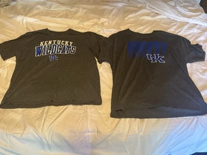 Lot of 2 Charcoal Gray Kentucky Wildcat T-Shirts, Fanatics and Champion - Picture 1 of 6
