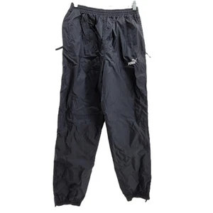 Puma Windbreaker Trainingshose Herren L schwarz Reißverschlusstaschen Knöchel Kordelzug Vintage - Bild 1 von 11