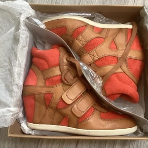 2012 ASH Sneakers Style Camal/Coral Women’s US 8.5 Ankle Wedge Heel - Picture 1 of 17