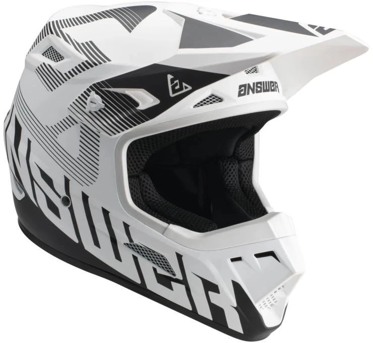 Answer Racing Youth AR1 Bold Motorcycle Helmet White/Black MX ATV BMX Kids Large - Image 1 of 2