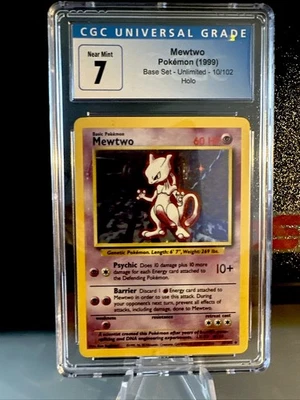 Mewtwo 10/102 Base Set Holo CGC 7 - Image 1 of 2