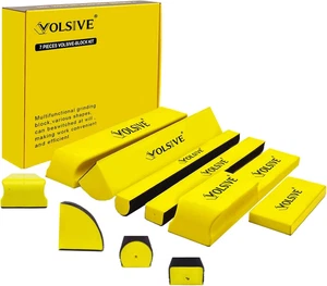 VOLSIVE 7Pcs Hand Sanding Block Set, Rectangle Handheld Sanding Pad, Hook and Lo - Picture 1 of 12