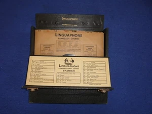 Vintage Linguaphone Spanish Course 78 RPM Vinyl Records Set in Original Case - Picture 1 of 11