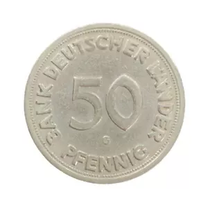 BRD 50 Pfennig 1950 G Bank Deutscher Länder | Jaeger 379 | Original - Bild 1 von 2