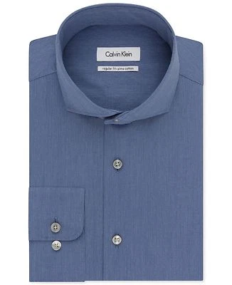 $175 Camisa de Vestir Calvin Klein Hombres Ajuste Regular Azul Tonal Rayas Botón 17 36/37 Foto 1 de 4