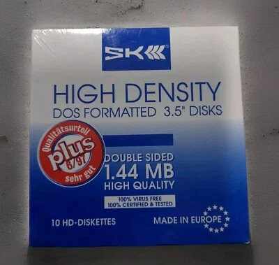 3,5" FLOPPY HD/DS SK DISKETTEN (DOS FORMATTED) -- 10 Stück - Bild 1 von 3