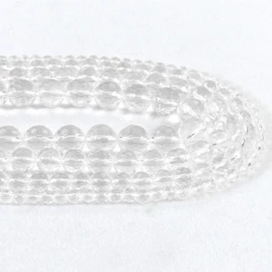 Cuentas espaciadoras redondas facetadas de piedra de cristal transparente natural 15,5"" 4 mm 6 mm 8 mm 10 mm - Imagen 1 de 5