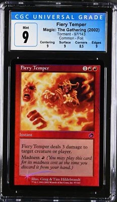FIERY TEMPER Torment Foil C CGC 9 MTG [Nostalgium] - Image 1 of 2