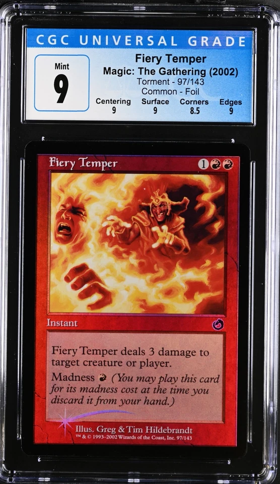 FIERY TEMPER Torment Foil C CGC 9 MTG [Nostalgium] - Image 1 of 2