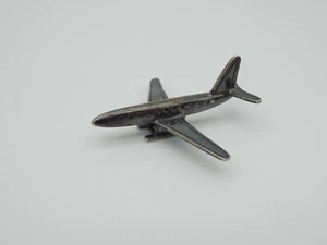 Aereo passeggeri jet jet in miniatura argento sterling 925 10 g pilota aereo casa delle bambole - Foto 1 di 6