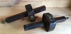 2 anciens trusquins, jauges à mortaise, outils de menuisier, ébéniste - Picture 1 of 21