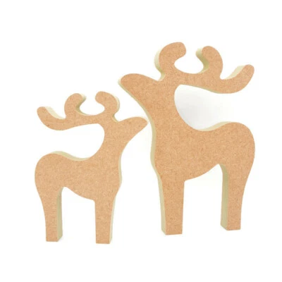 Freestanding Classic Reindeer shape MDF wooden craft blank 18mm Christmas decor