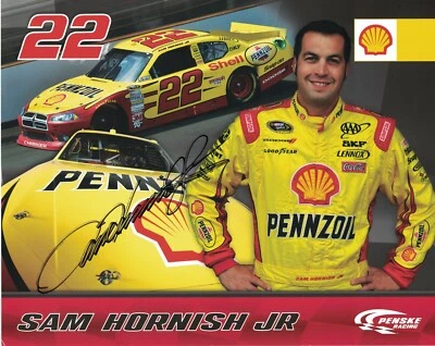 Sam Hornish Jr. Signed Autographed 8 x 10 Photo NASCAR Racing Driver B - Image 1 of 2