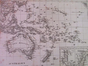 1850s ORIGINAL ANTIQUE Map of Australia G Heck R Schmidt New Zealand - Picture 1 of 9