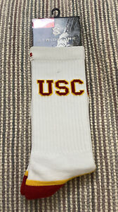 USC Trojans Strideline Adult's Premium Crew Sock White FAST SHIP NWT 
