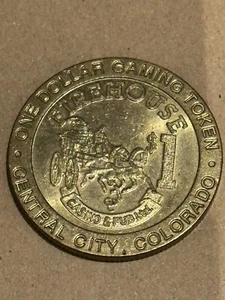 Vintage FIREHOUSE Casino  And Pub Central City Colorado $1 Gaming Token OBSOLETE - Picture 1 of 3