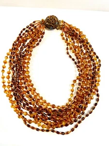 Massive & Grand Italian Couture Ornella Spessarite Garnet Multi Strand Necklace - Picture 1 of 11
