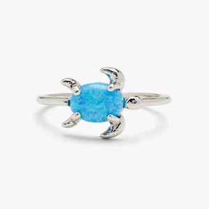 NEW Pura Vida Sea Turtle Ring Silver OPAL puravida size 6 7 8 - Picture 1 of 1