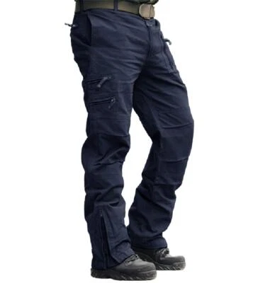 Mens Cargo Pants Mutil-Pockets Outdoor Hiking Cotton Ripstop Zipper Work Pants - Image 1 of 4