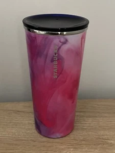 Starbucks Valentines Pink Purple Marble Thermal Travel Cup Mug 16oz 473ml - Picture 1 of 14