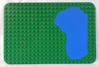 Lego Duplo Base Plate #2296, Basic Green with Blue Pond, 15" x 10" (24x16 Studs)