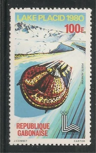 Gabon #C227 (AP100) VF MNH - 1980 100fr Bobsledding, Lake Placid '80 Emblem  - Picture 1 of 1