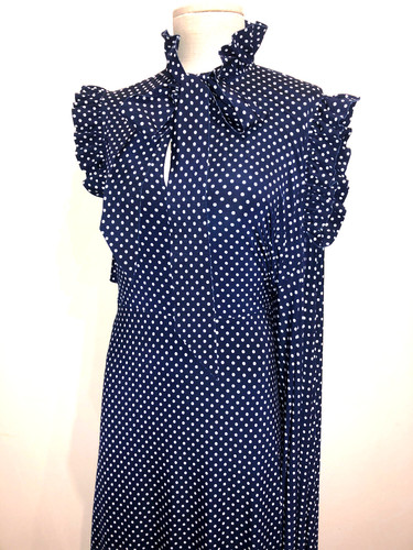 VETEMENTS 2016 Polka Dots Asymmetric Marine Embellished Dress Size S