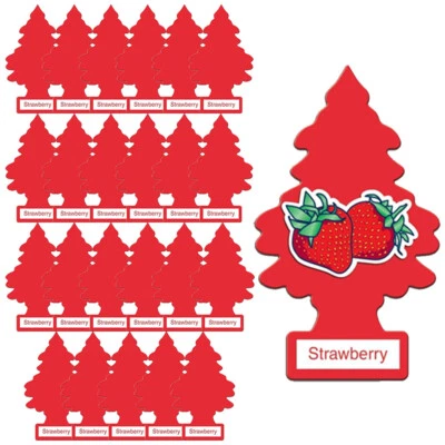 LITTLE TREES Car Air Freshener, Hanging Tree - Strawberry, 24 Pack  - Image 1 of 3
